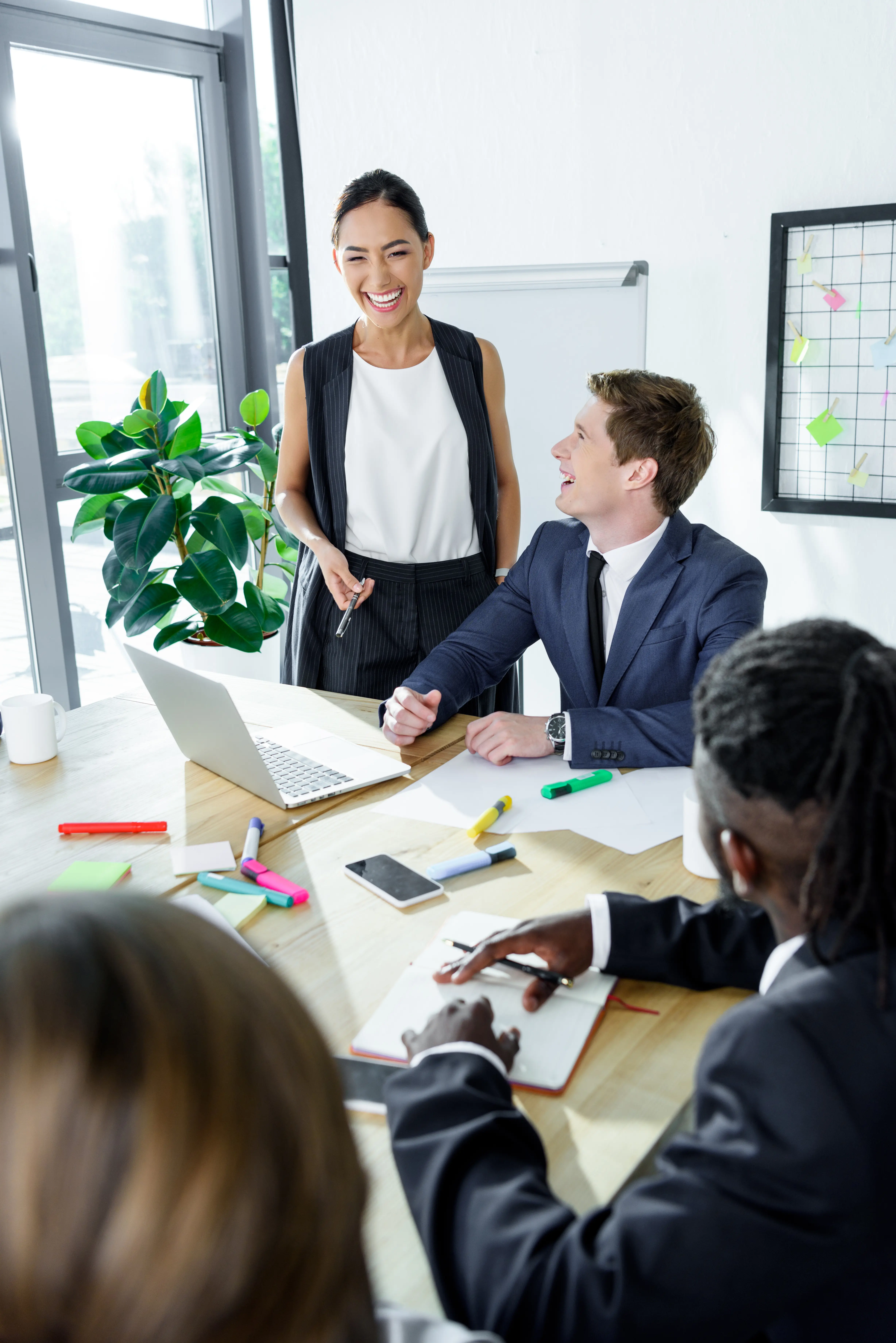 Global business professionals collaborating